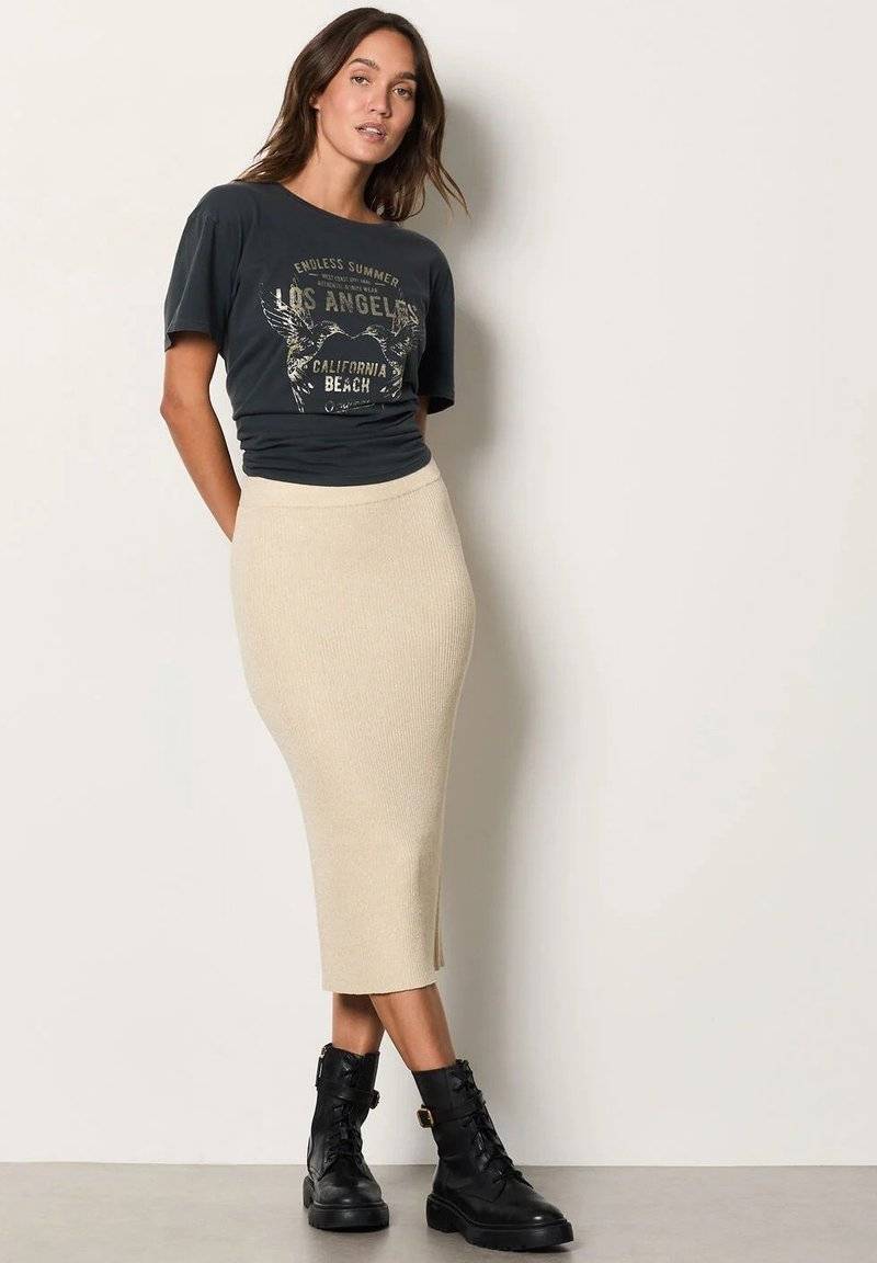 Etam Etam FOUCAU - Pencil skirt - beige Zeitbegrenzte Promotion
