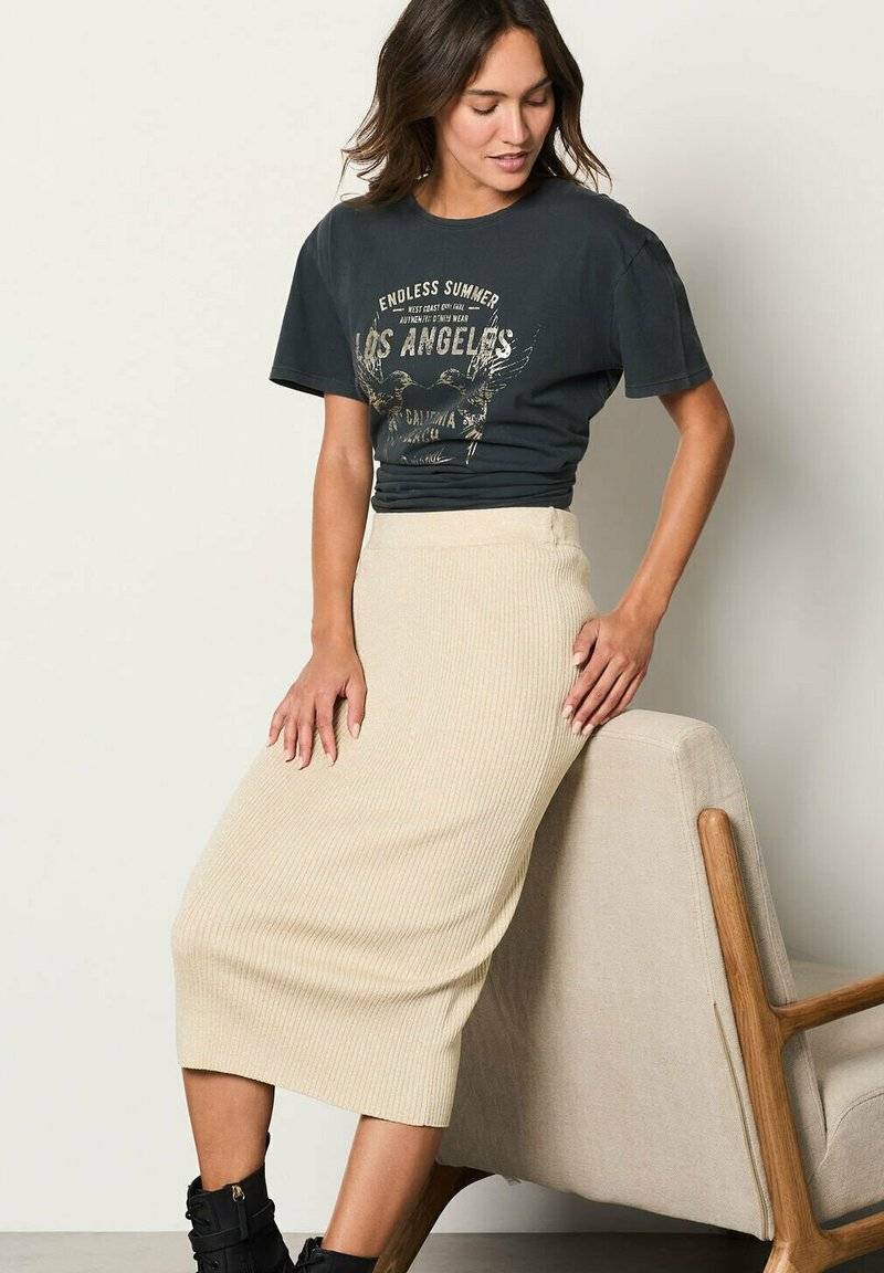 Etam Etam FOUCAU - Pencil skirt - beige Zeitbegrenzte Promotion