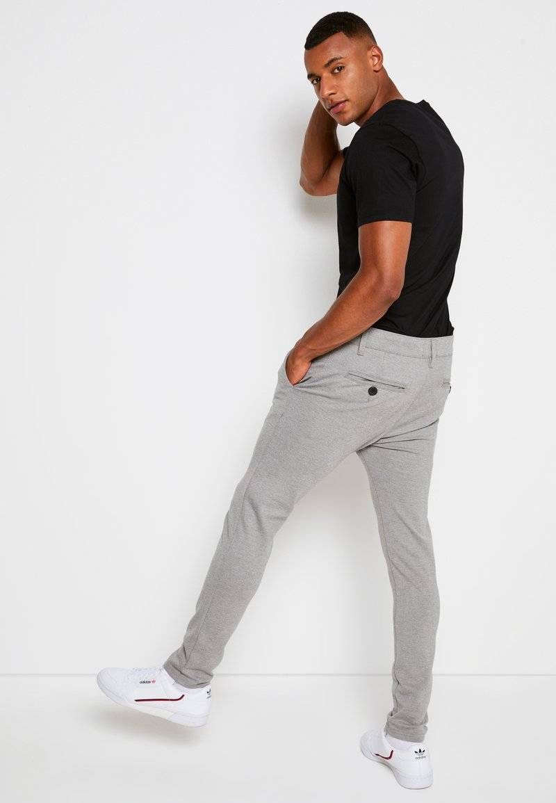 Denim Project Denim Project PONTE ROMA PLAIN - Trousers - medium grey melange Bis zu 50% Rabatt