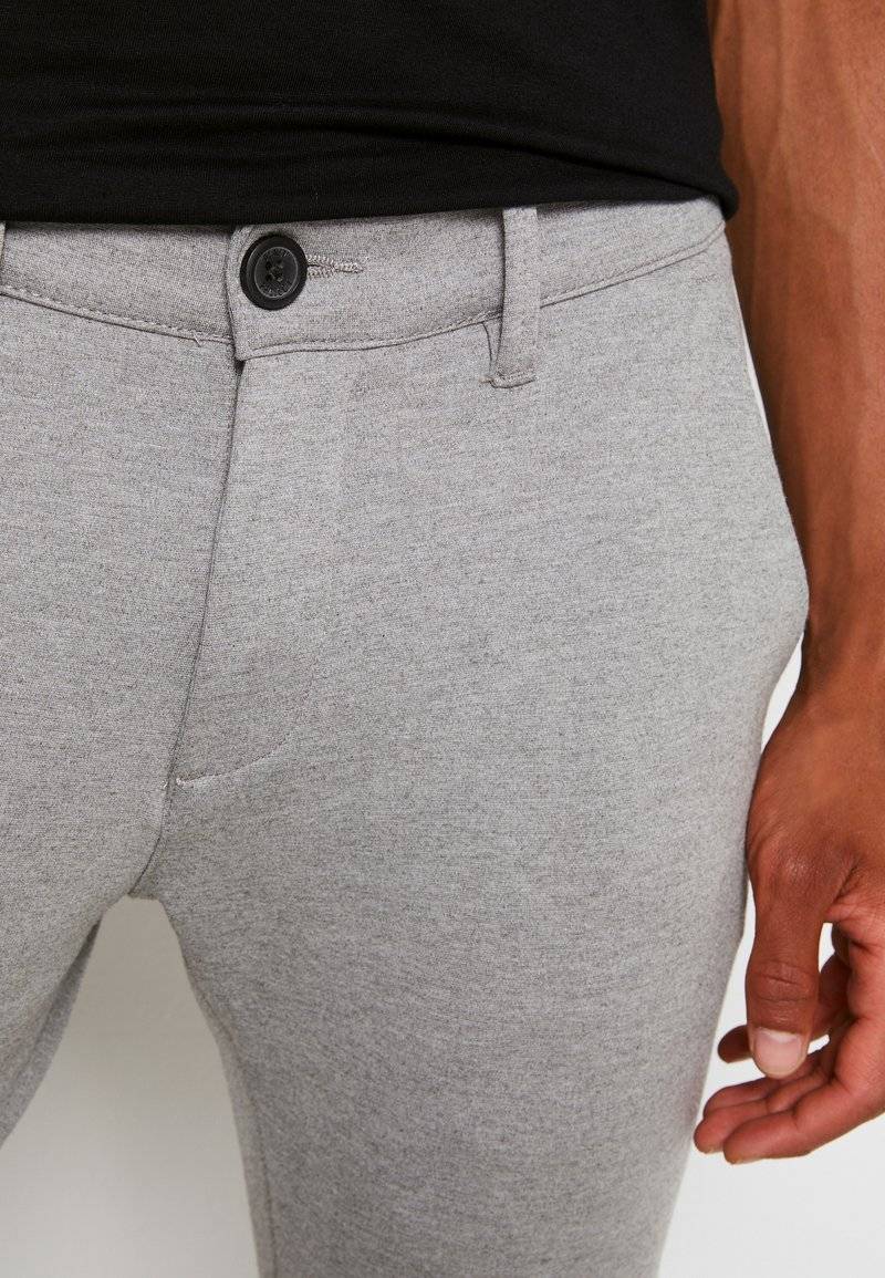 Denim Project Denim Project PONTE ROMA PLAIN - Trousers - medium grey melange Bis zu 50% Rabatt