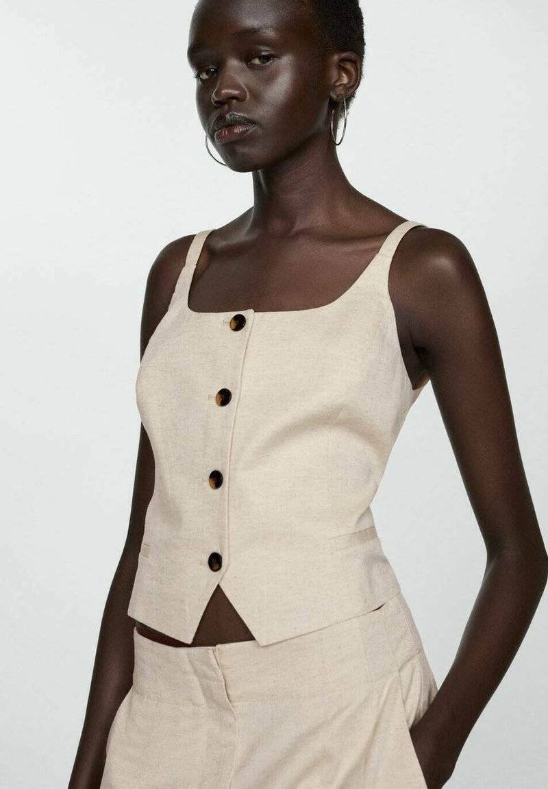 Mango Mango MARSELLA - Waistcoat - ecru