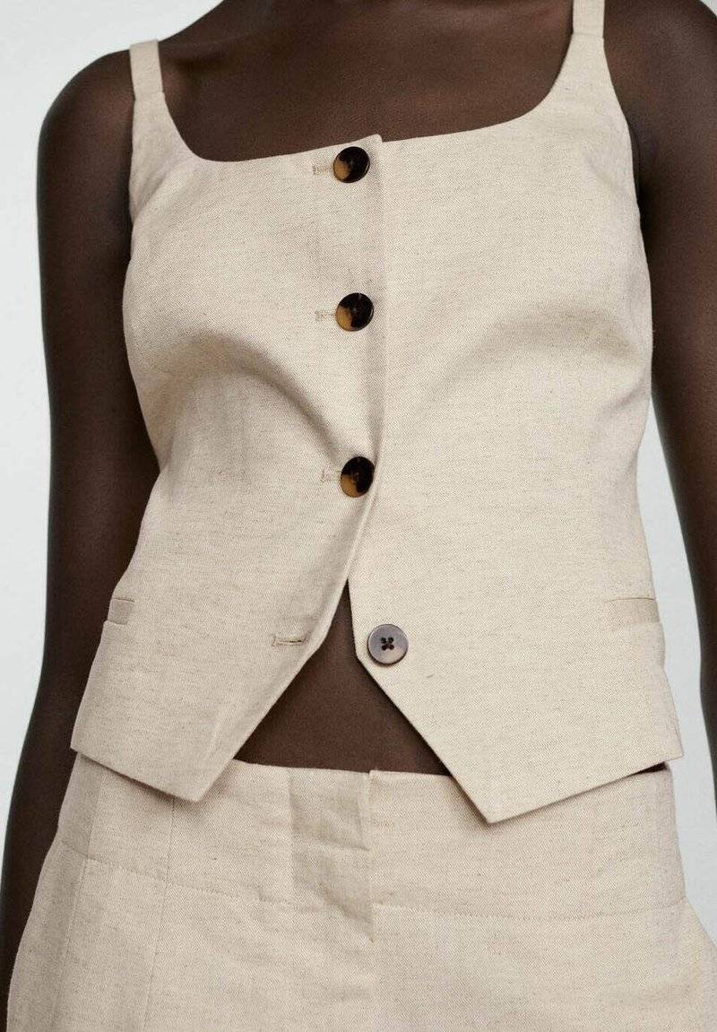 Mango Mango MARSELLA - Waistcoat - ecru Bis zu 60% Rabatt