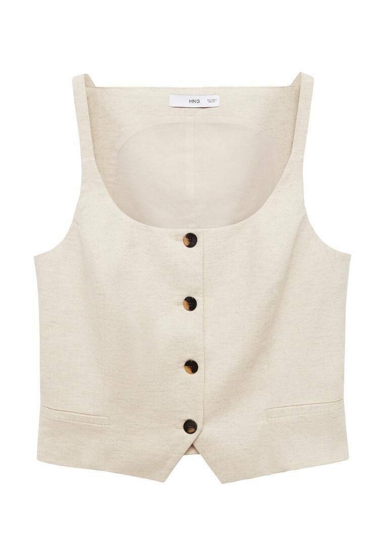 Mango Mango MARSELLA - Waistcoat - ecru Bis zu 60% Rabatt