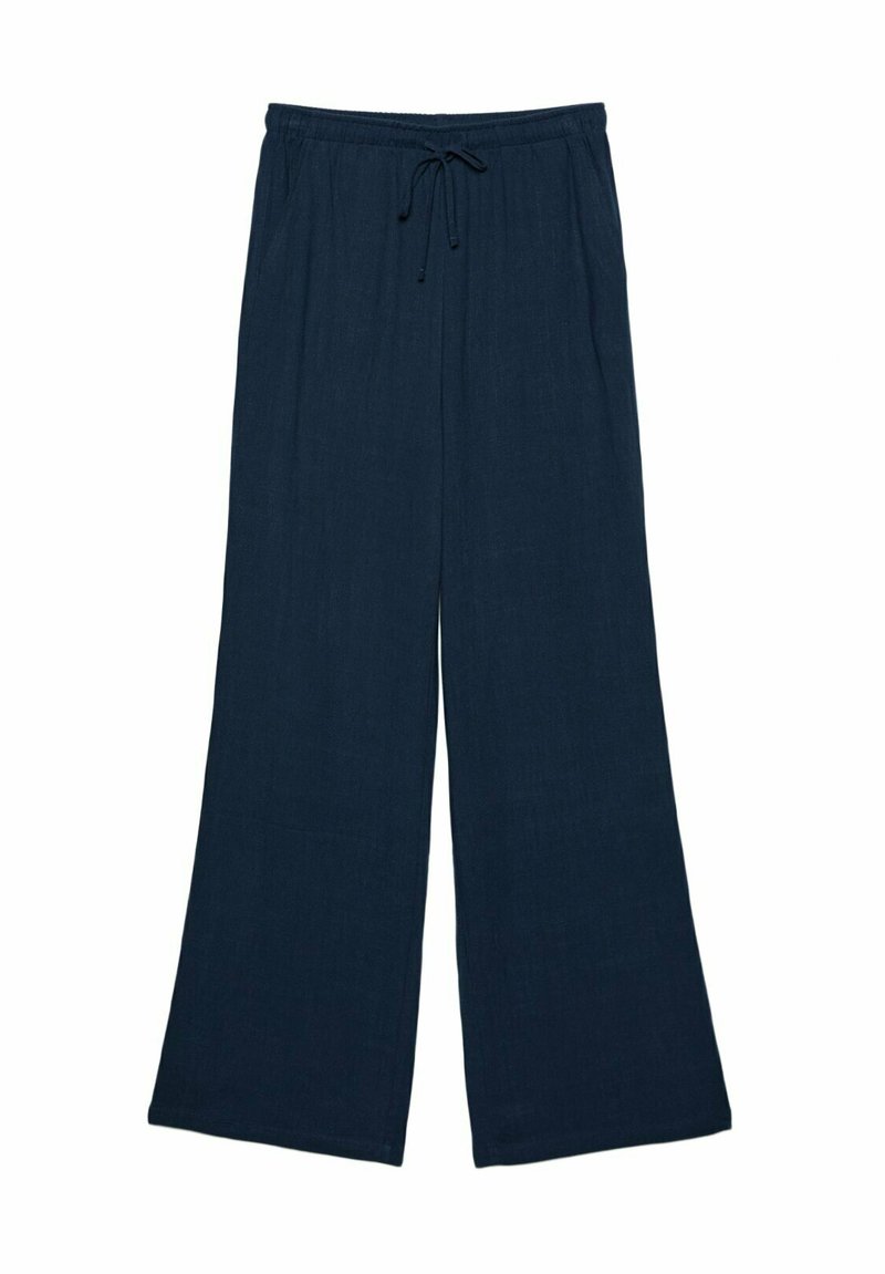 Stradivarius Stradivarius FLOWY - Trousers - dark blue Riesige Rabatte