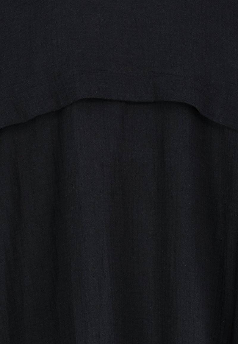 Sublevel Sublevel MUSSELIN LONG - Button-down blouse - black Black Friday Preise