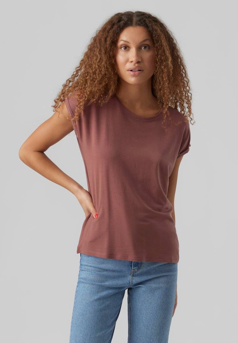 Vero Moda Vero Moda VMAVA PLAIN - Basic T-shirt - rose brown