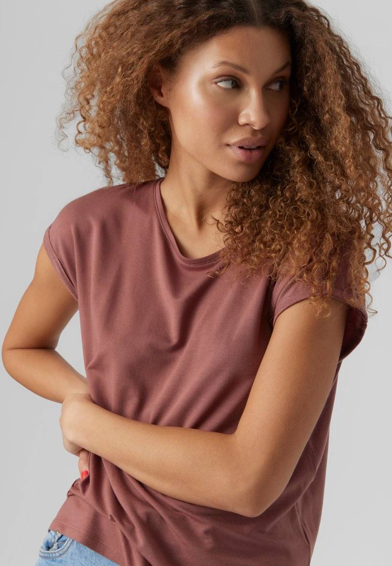 Vero Moda Vero Moda VMAVA PLAIN - Basic T-shirt - rose brown Im Verkauf